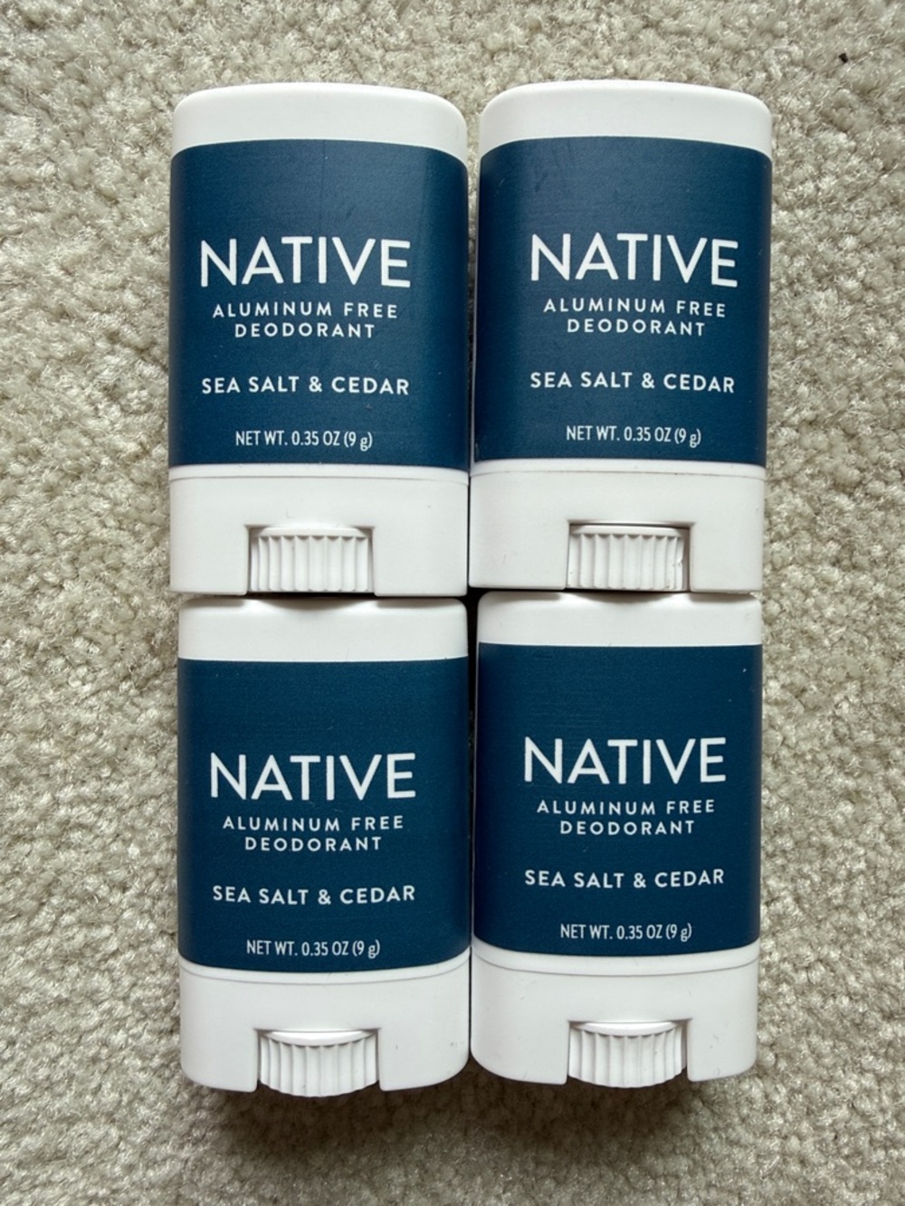 Native Sea Salt & Cedar Deodorant Sticks — travel size (4 Pack)